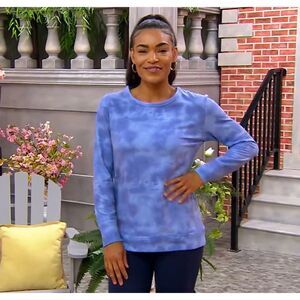 Fit 4 All by Carrie Wightman Women's Top Tye-Dye Teardrop ( Turquoise 5X )